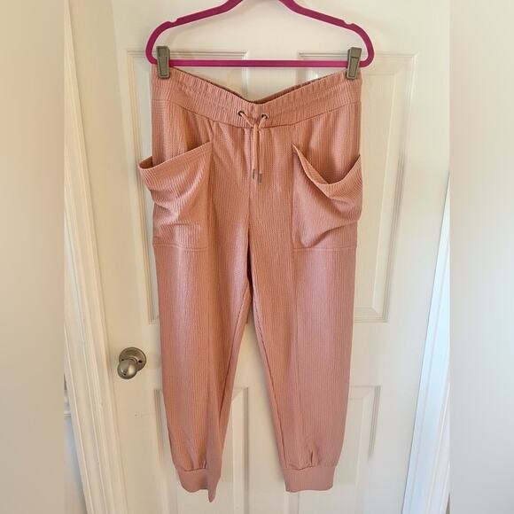 NWT BCBGeneration Womens Pink Textured Oversized Jogger Lounge Pants Sz Medium - Picture 2 of 7